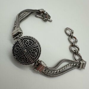 Ginger snaps silver plated ornate watch style swatch bracelet